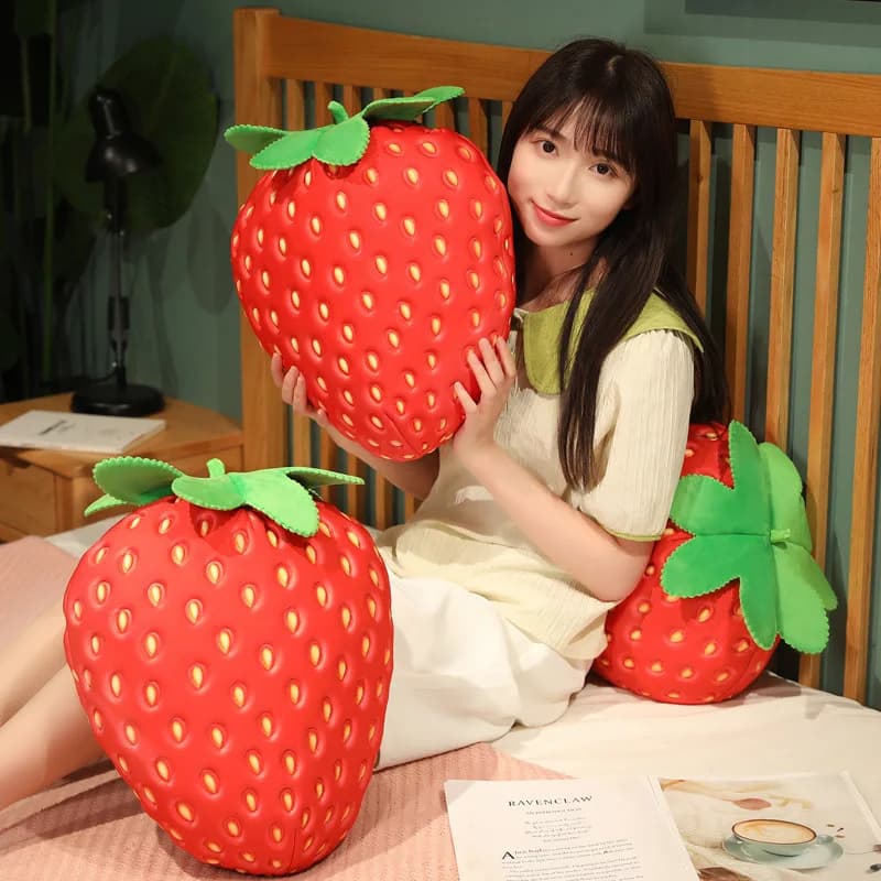 Cuscino per pisolino alla fragola Divano da ufficio Soggiorno Cuscino per auto Cuscino per pisolino Cuscini per abbraccio Cuscino per schienale per bambola Peluche Regali