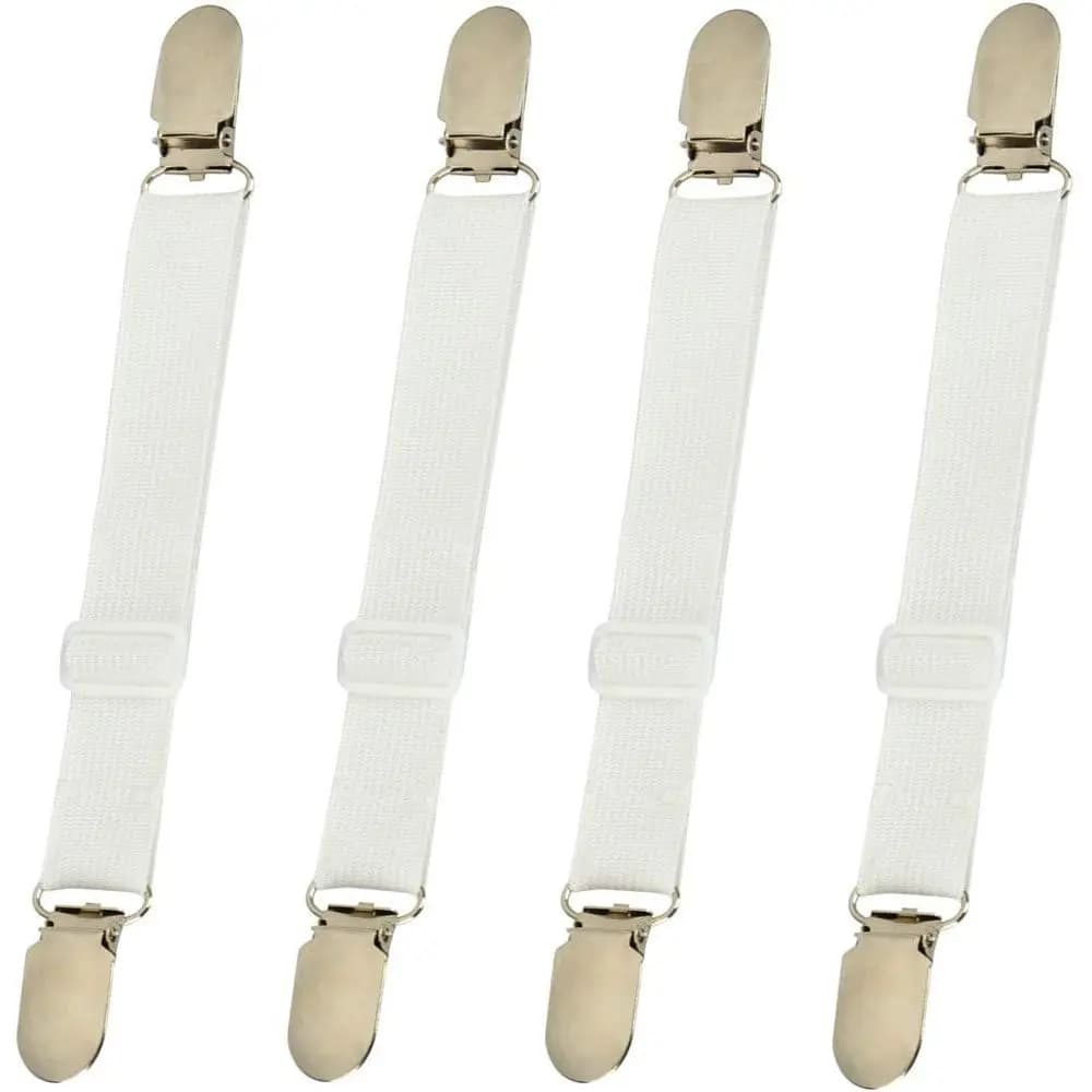 Bed Sheet Clips Straps Sheet Holder Adjustable Elastic Bed Sheet Grippers Straps Suspender Holder, 4 Pcs