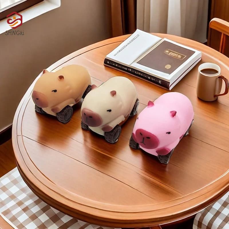 Capybara Giocattolo da spremere Capybara Giocattolo agitarsi con ruote Giocattoli portatili creativi Giocattolo da pizzico divertente e accogliente per bambini Adulti
