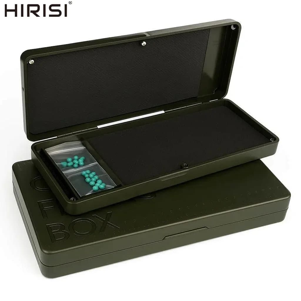 Hirisi W536 Carp fishing gear box with pins and holders for hair equipment Box for terminal equipment to store the leg