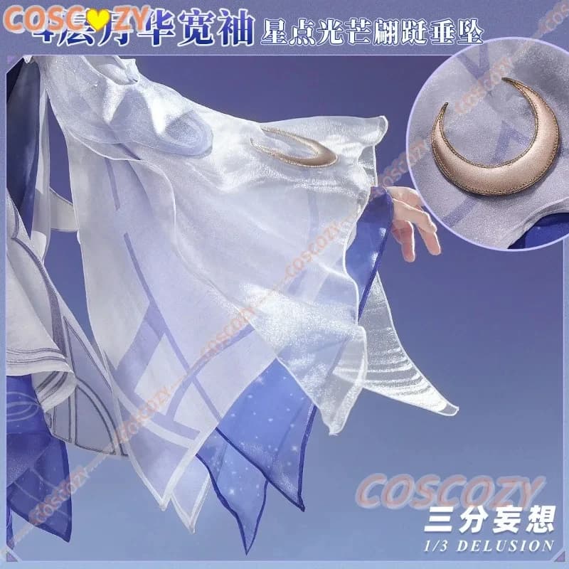 ◆ Costume Cosplay Columbina Genshin Impact 2026, Parrucca, Abito, Uniforme, Accessorio Metallico, Set Donna Fatui Harbingers per Halloween ◆ …~