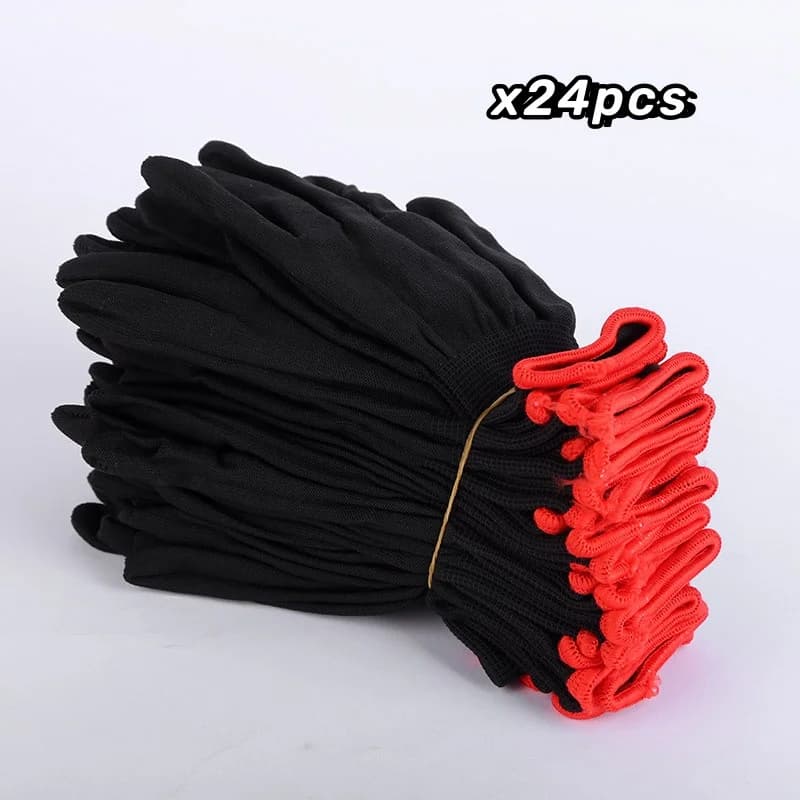 12 paia di guanti avvolgenti in vinile in nylon antistatico per vetri, applicazione di pellicole colorate, strumento di protezione, guanti da lavoro per tinta da avvolgimento per auto