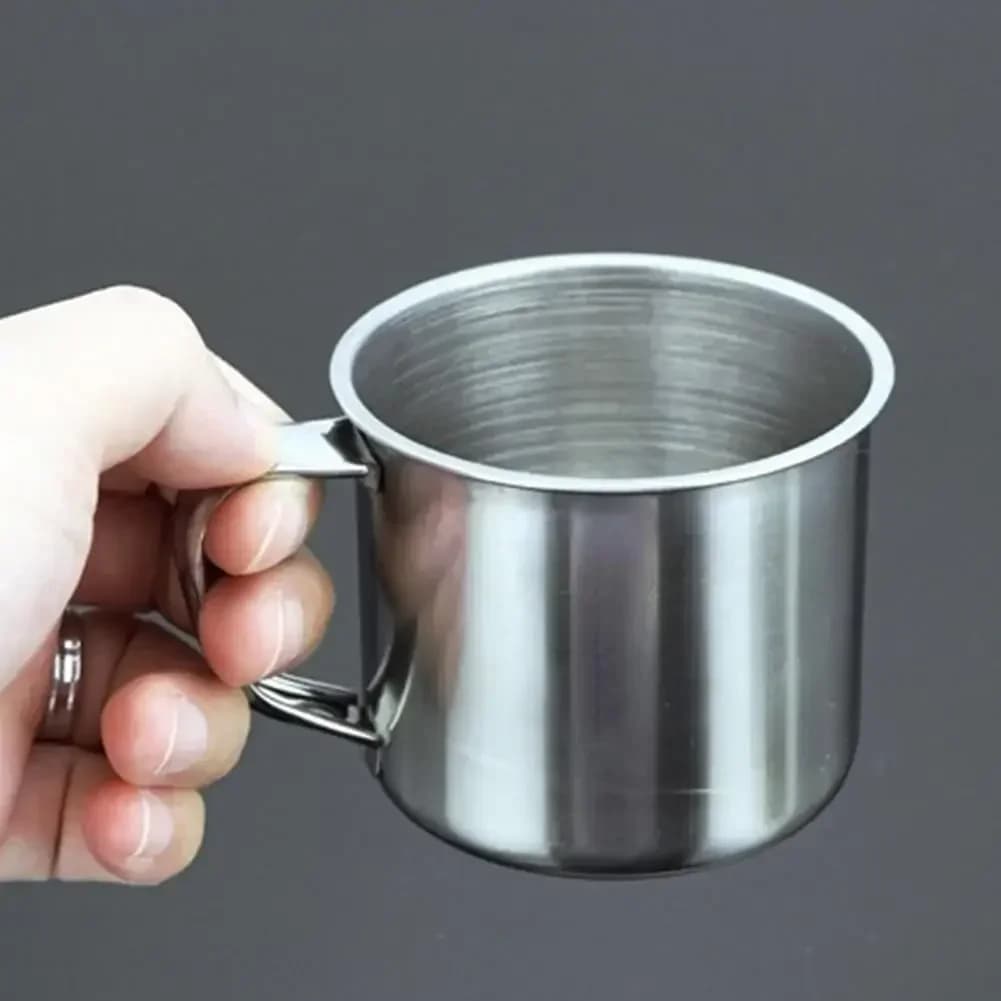 Tazza da tè da 100ml acqua portatile in acciaio inossidabile di qualità con manico da campeggio tazza da caffè da viaggio all'aperto birra