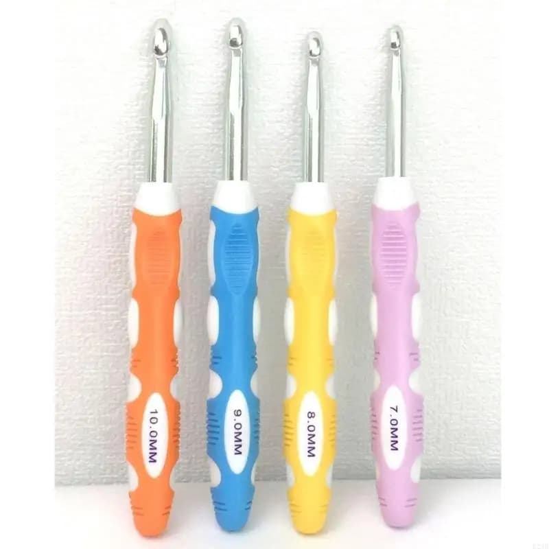 4Pcs Ergonomic Crochet Hook for Beginner Crochet Hobbyist Knitting 13 Size Knitting Crochet Hook Needle 7.0mm-10mm