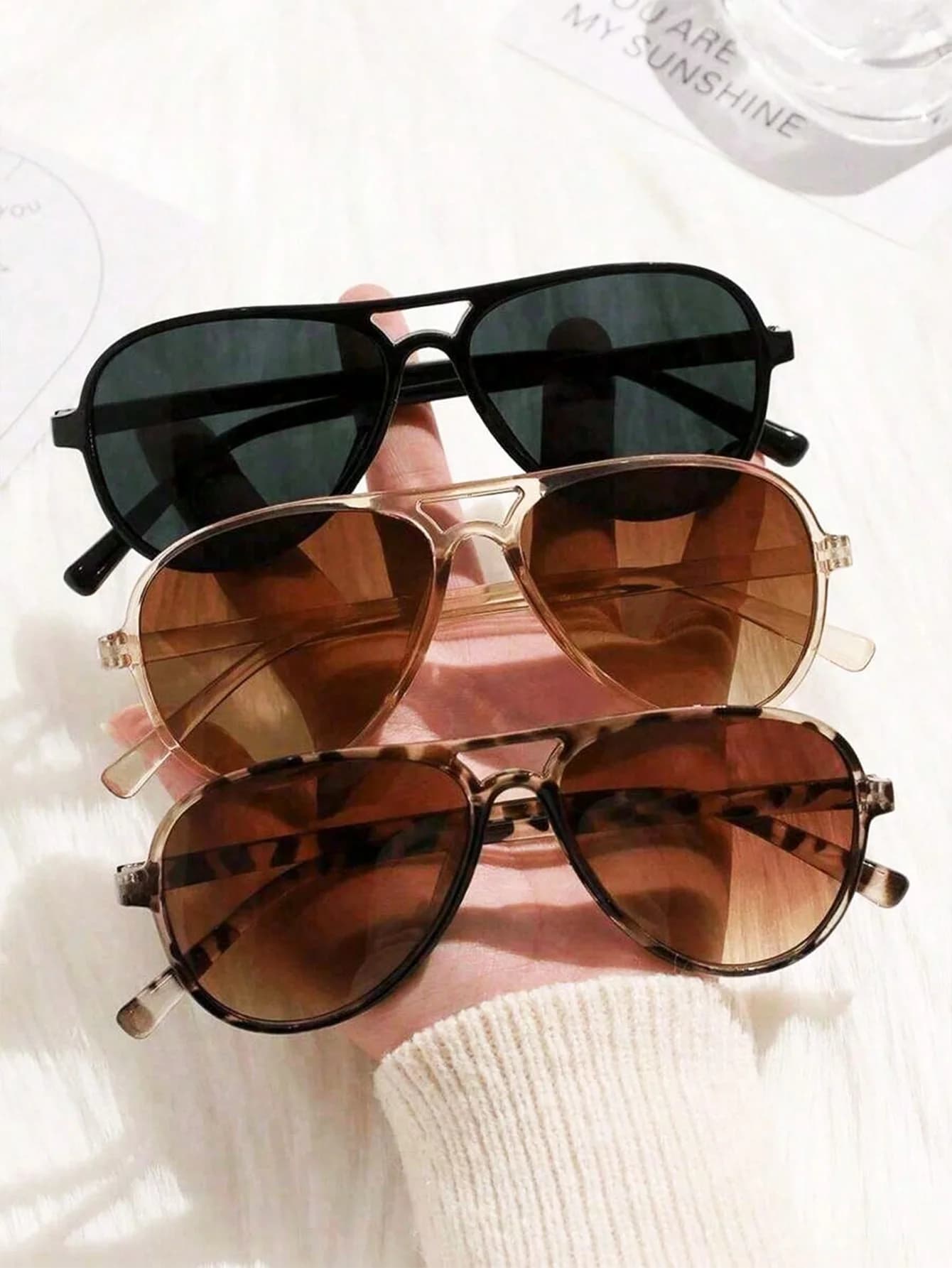 2/3 Pieces Women's Sunglasses Classic Aviator Style, Elegant Design and Casual, Popular and Fashion