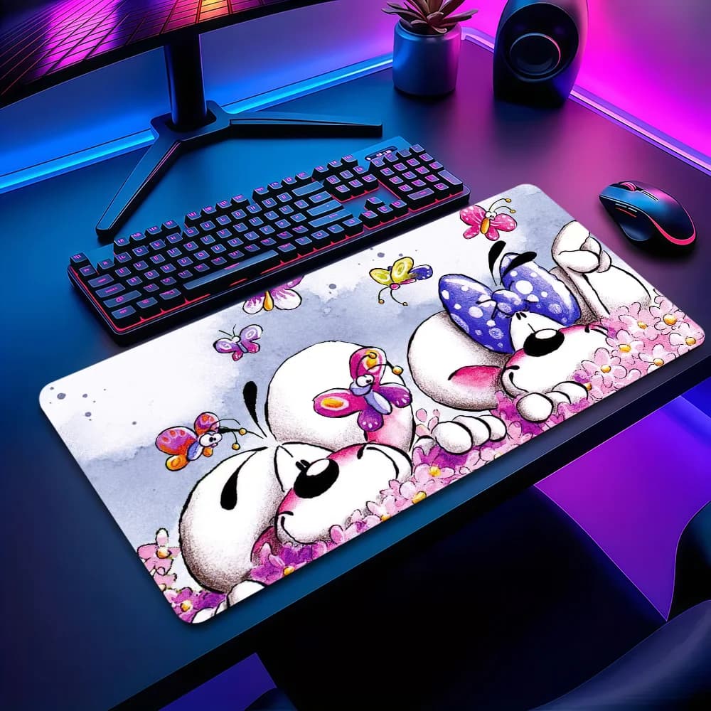 Simpatico tappetino per mouse D-Diddl Cartoon Tappetino per mouse addensato antiscivolo Grande blocco per scrittura Cuscino da gioco per studenti da ufficio