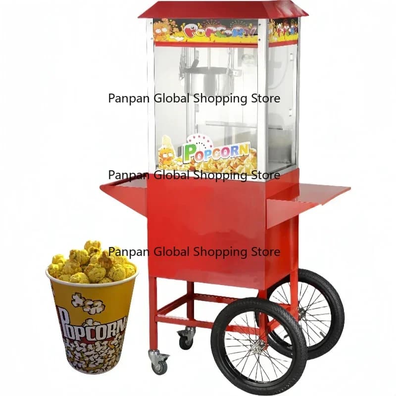 Kettle Collapsible Popcorn Machine With Carts Hot Sale Automatic Popcorn Maker With Wheel For Restaurant