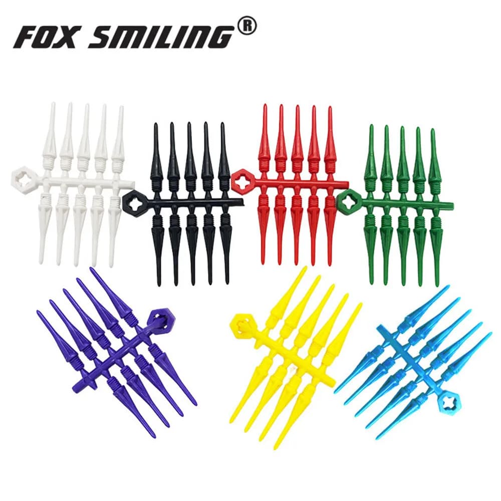 FOX SMILING 10 pezzi punta per freccette morbida 2BA per accessori per freccette elettroniche con punta in plastica morbida