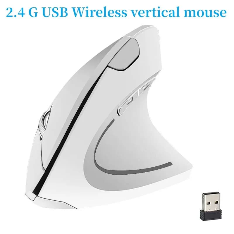 5th Generation White Wireless Vertical Mouse For New Popular Style Right Hand