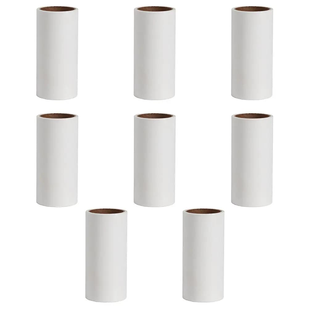 8Pcs Dust Removal Roller Paper Adhesive Hair Sticky Roll Paper for Garments Sweaters Pants Carpets Sofas Vehicles Fast Effective