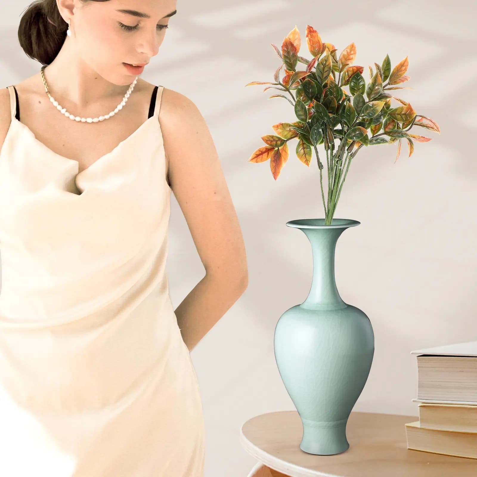 10 Pezzi di Steli di Piante Artificiali, Foglie Realistiche Simulate per Decorazioni di Casa, Giardino, Matrimoni e Centrotavola