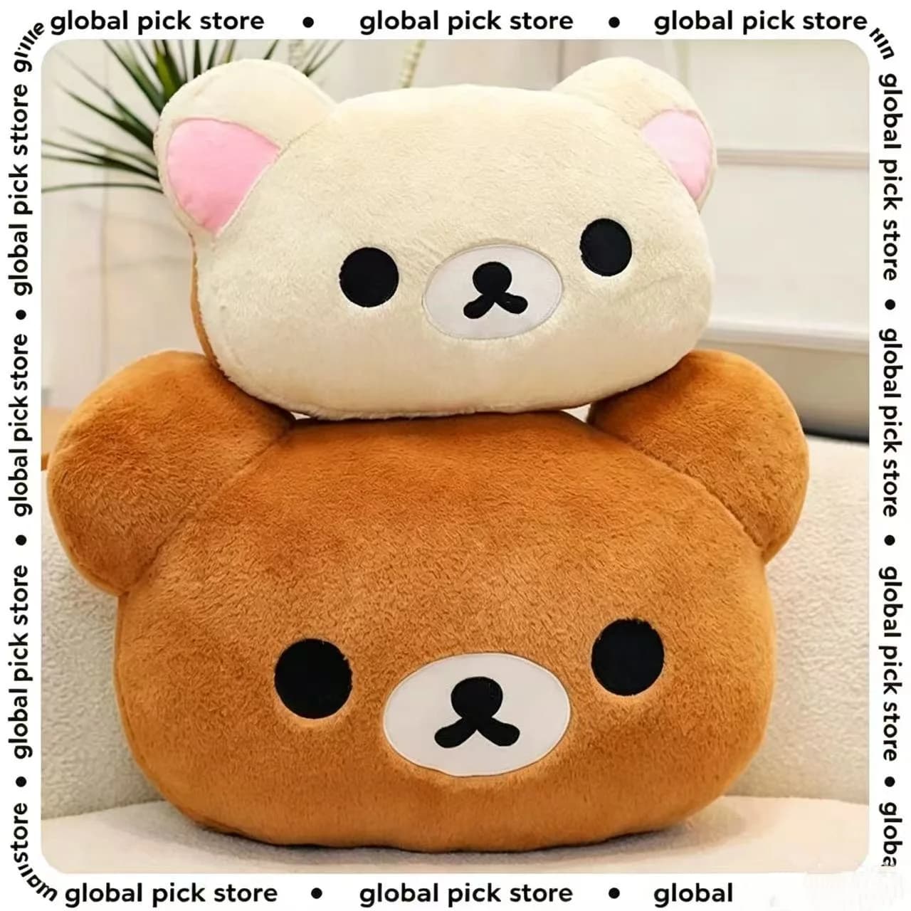 Nice warm pillow for hands in plush Rilakkuma Cartoon Bear Plush Soft pillow Birthday gift