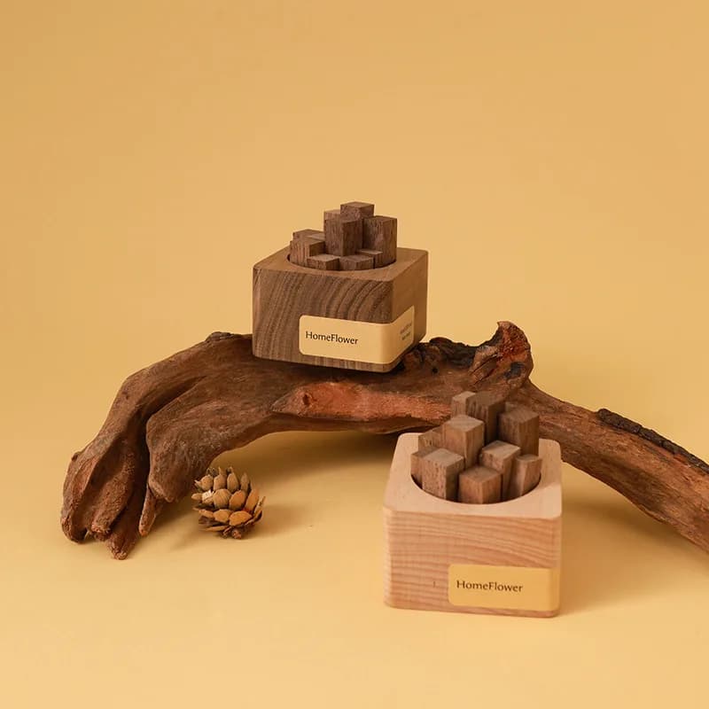 Diffusore di oli essenziali per camera da letto, aromaterapia, legno, diffusore di ance di noce e faggio fatto a mano, ornamenti decorativi, 10 ml