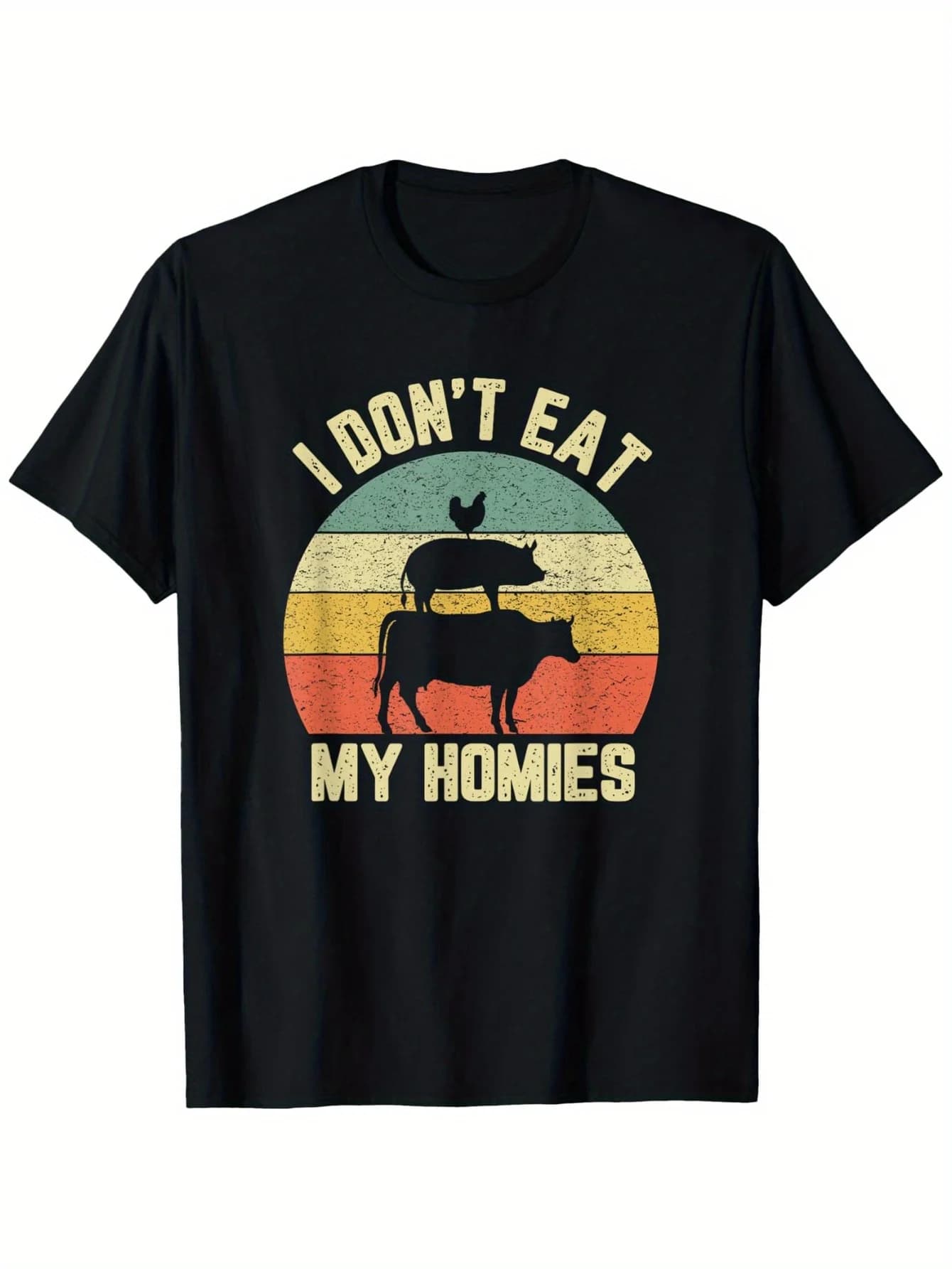 T-shirt vegana "I Don't Eat My Homies" - Cotone prelavato, regalo per gli amanti degli animali S-3XL