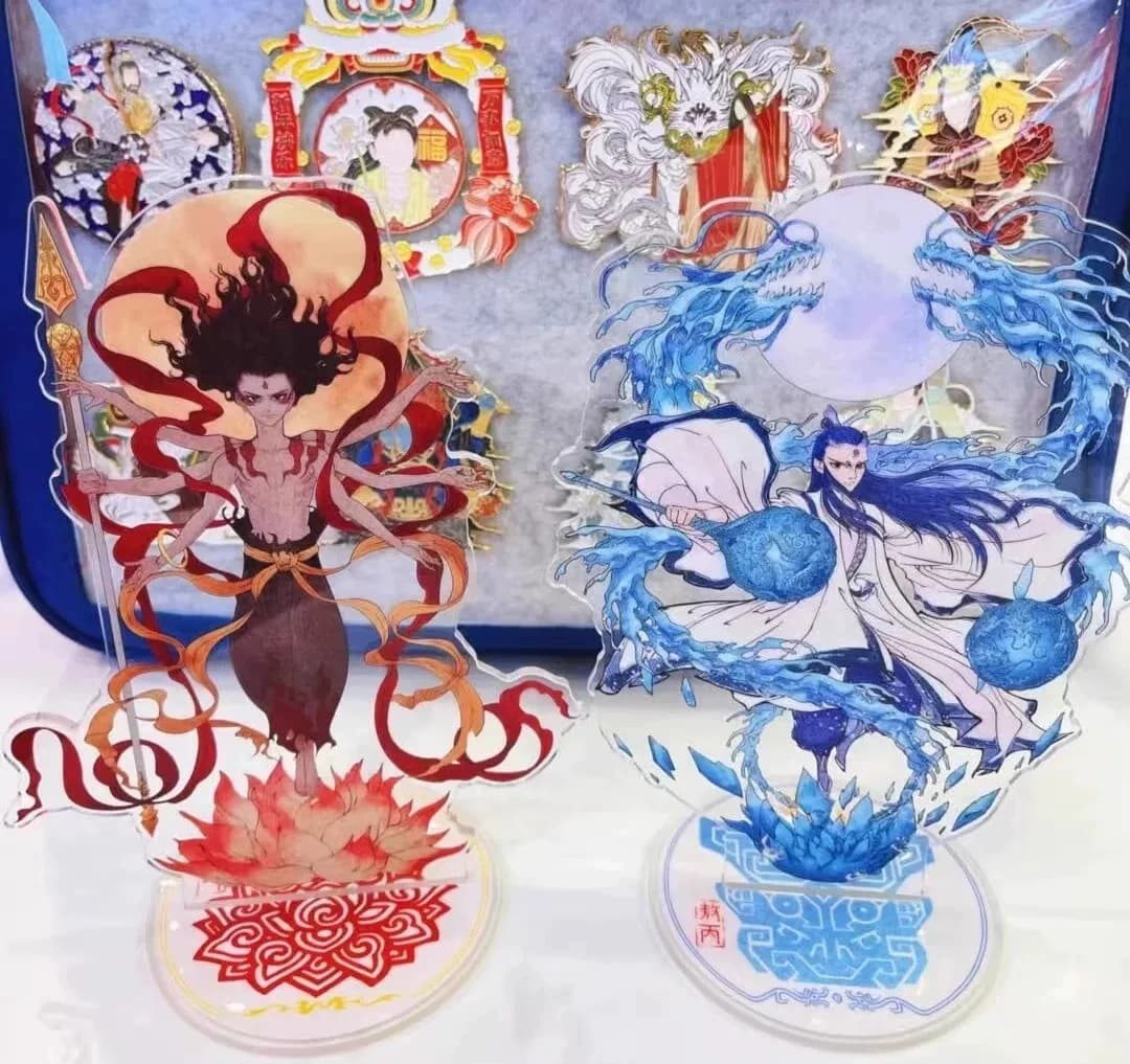 Nezha: Supporto acrilico Nascita del Demone Bambino - Simpatico espositore di figure anime, arredamento da collezione per scrivania, casa, ufficio