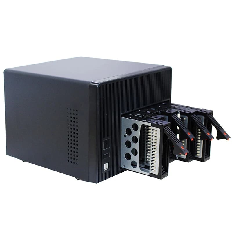Server di archiviazione nas a 6 staffe con scheda principale Mini Itx B360 Alimentatore Flex 1u 300w
