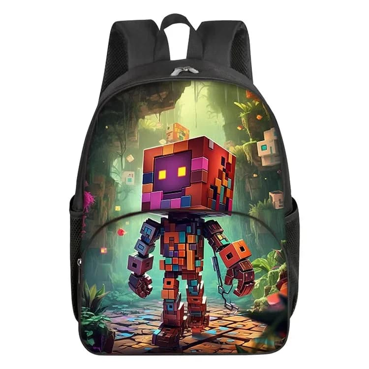 Migliori regali per ragazzi e ragazze, giochi popolari, zaino scolastico piatto 2D con cartoni animati, tasca frontale, design alla moda e impermeabile