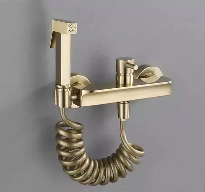 Toilet Bidets Sprayer Bathroom Accessories Cold And Hot Water Mixer Bidet Faucet Wall Mounted brushed Gold/gunmetal Grey