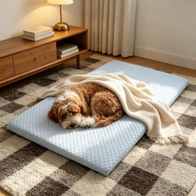 Pet Cooling Mat Summer Ice Silk Pet Dog Bed Pad Thick Breathable Non-Slip Washable Pet Cooling Sheet for Medium Large Dogs Cats