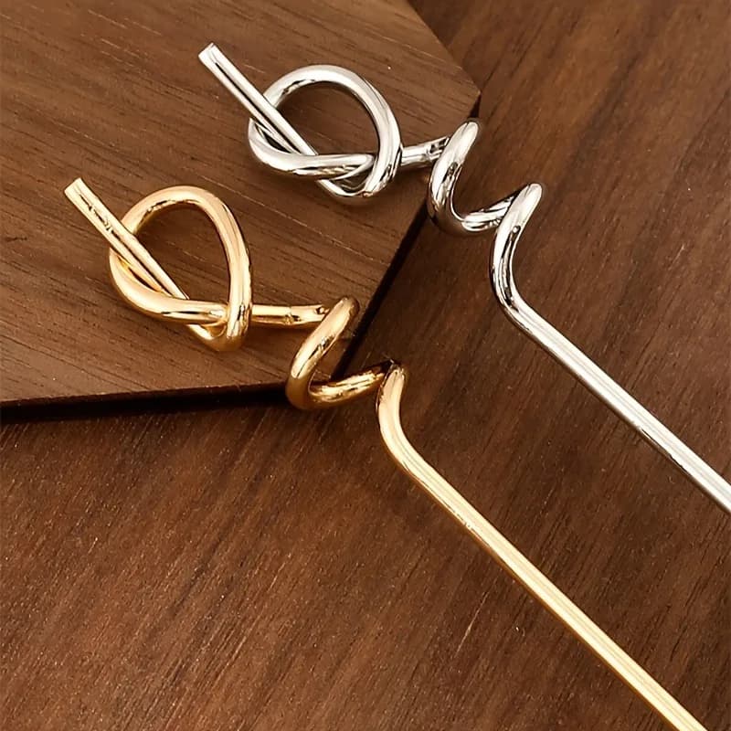 Fermaglio per Capelli in Metallo Moderno Minimalista da Donna, Accessorio Elegante e Semplice per Chignon, Sensazione di Lusso, Stile Niche Originale