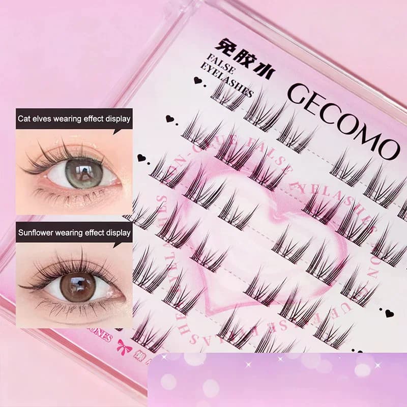 Fake self-adhesive eyelashes without DIY glue Fake winged natural fluffy thick Manga Eyes Reusable Manga Eyes Enlarged Eyes Easy to apply