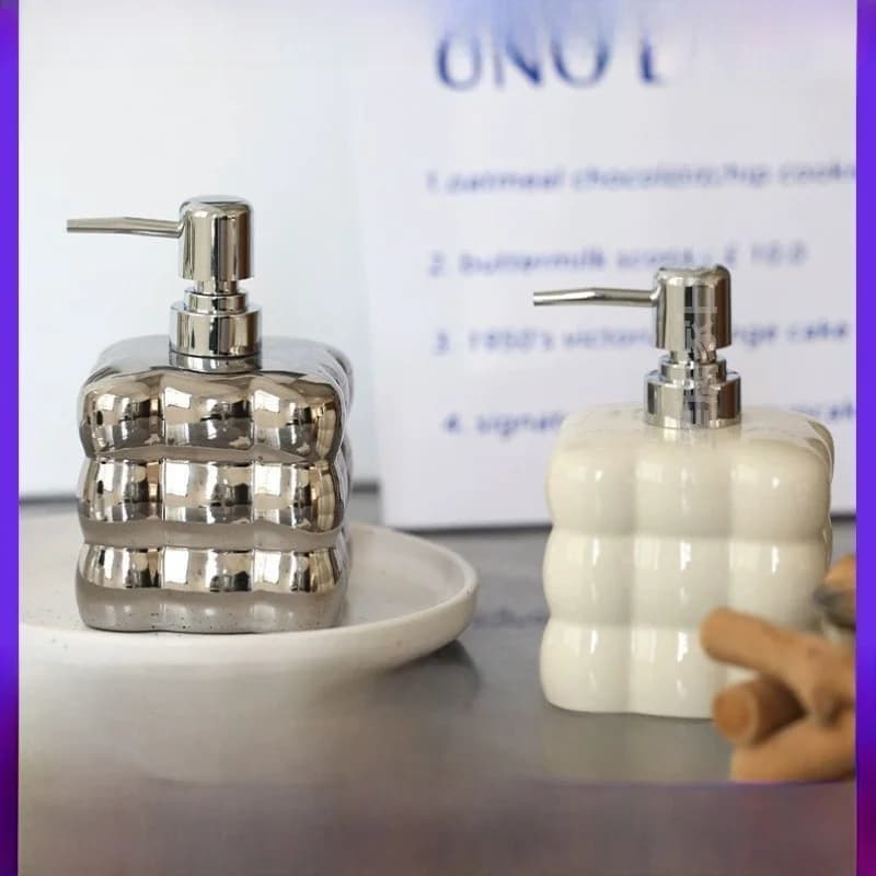 Dispenser Creativo per Disinfettante Mani in Ceramica per Bagno e Hotel, Contenitore per Sapone Liquido ad Alto Valore Estetico per Uso Domestico