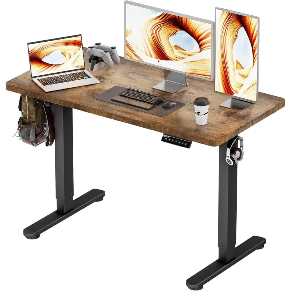 Scrivania Elettrica Regolabile in Altezza - Scrivania per Computer, Ufficio, Gaming, Home Office, con Memoria, 48x24 Pollici, Nera