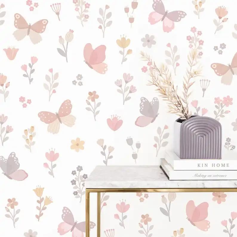 Adesivi murali fiore farfalla acquerello Foglie animali floreali Decalcomanie murali Camera da letto Sala giochi Decorazioni per la casa