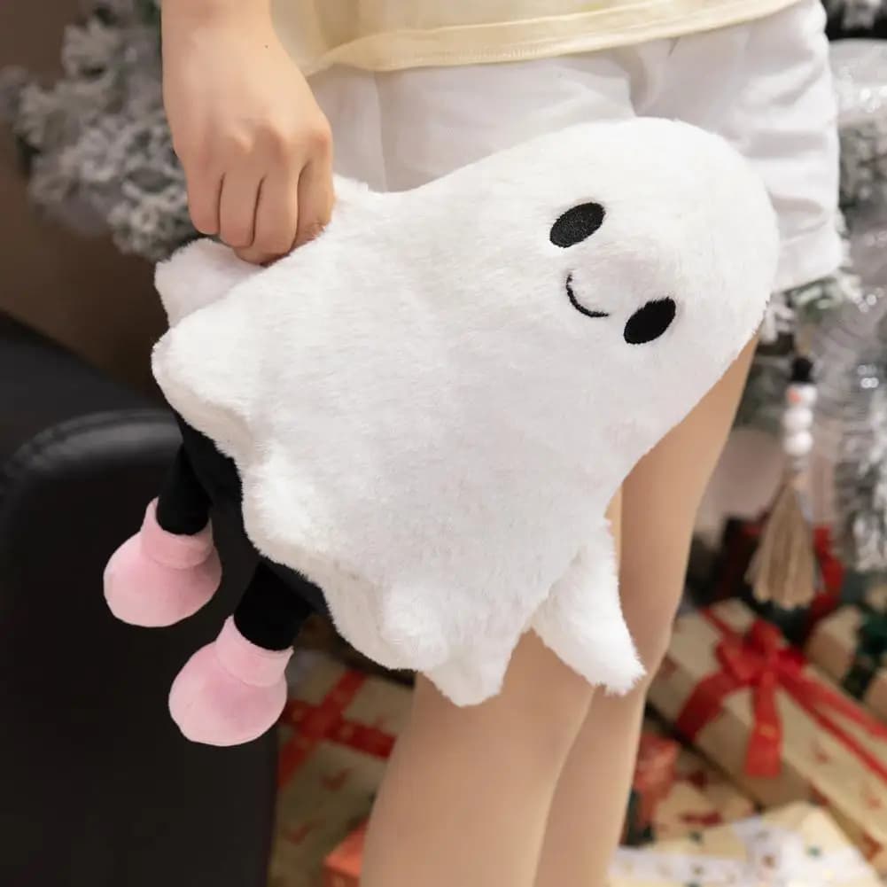 Ultimo Halloween Pink Ghost Doll Peluche ripiene Bambola fatta a mano Cartoon Anime Simpatico regalo di compleanno per gli amici Divertente peluche