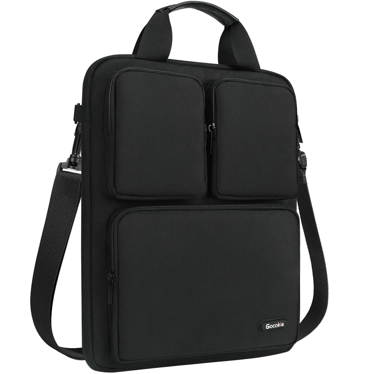 Borsa per laptop stile verticale a tre tasche da 14 pollici, borsa a tracolla con maniche, borsa per computer a spalla singola valigetta per laptop