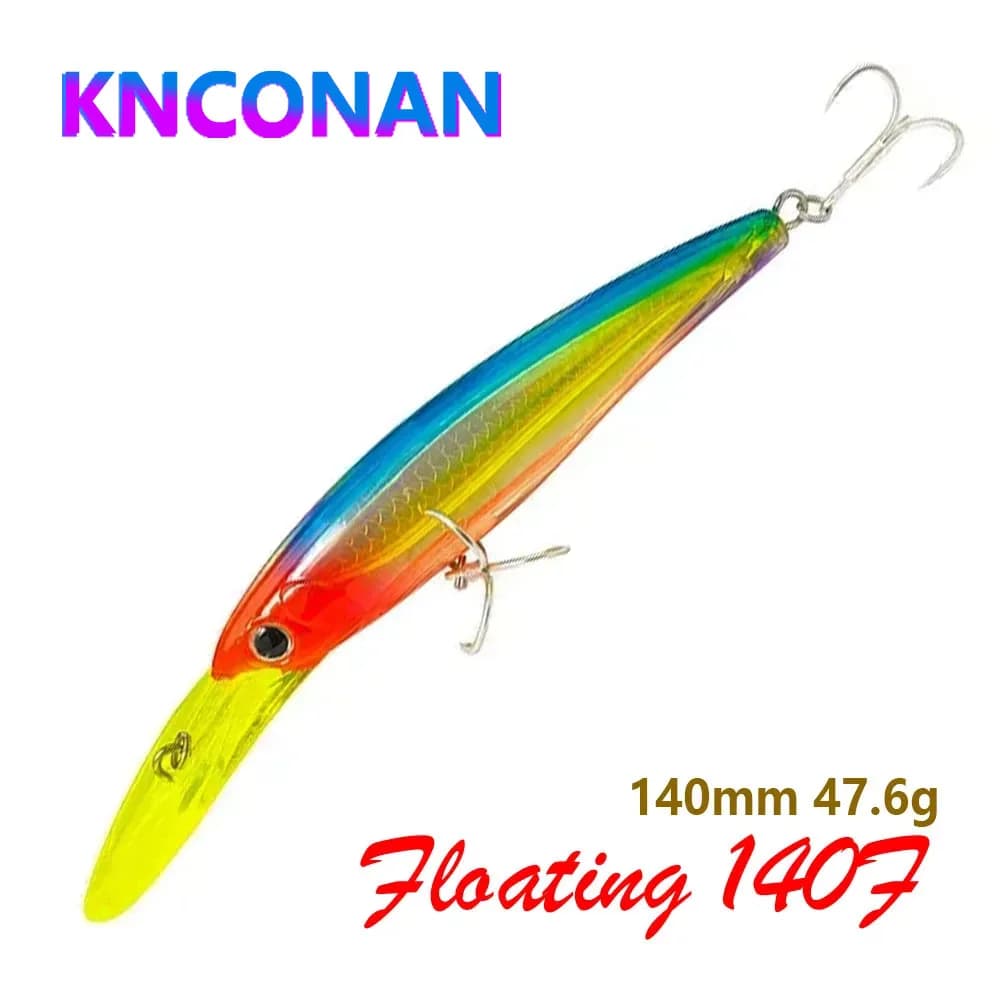 140mm 47g Grandi esche per pesciolini da traina Affondamento Jerkbait Esca dura artificiale Wobbler Immersioni profonde Acqua di mare Swimbait Occhi 3D