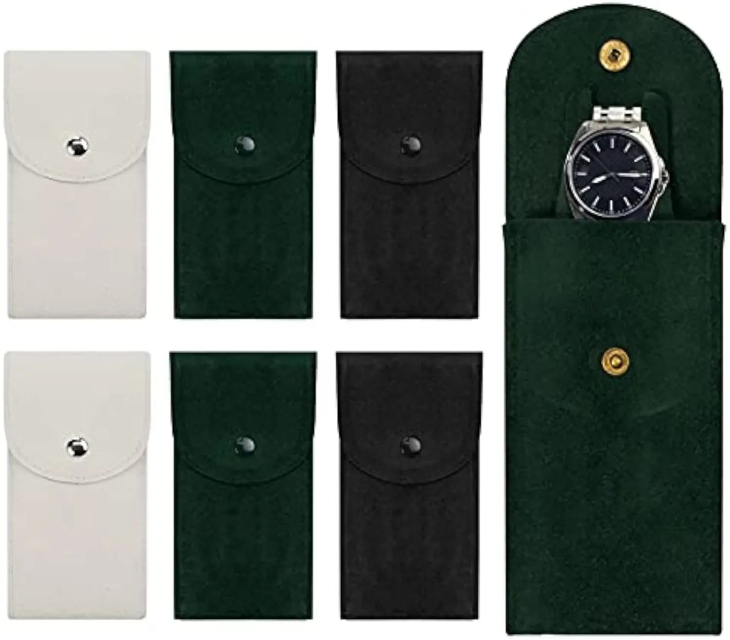 Watch case, portable flannel bag for watches, travel case for watches, men's and women's watch case
