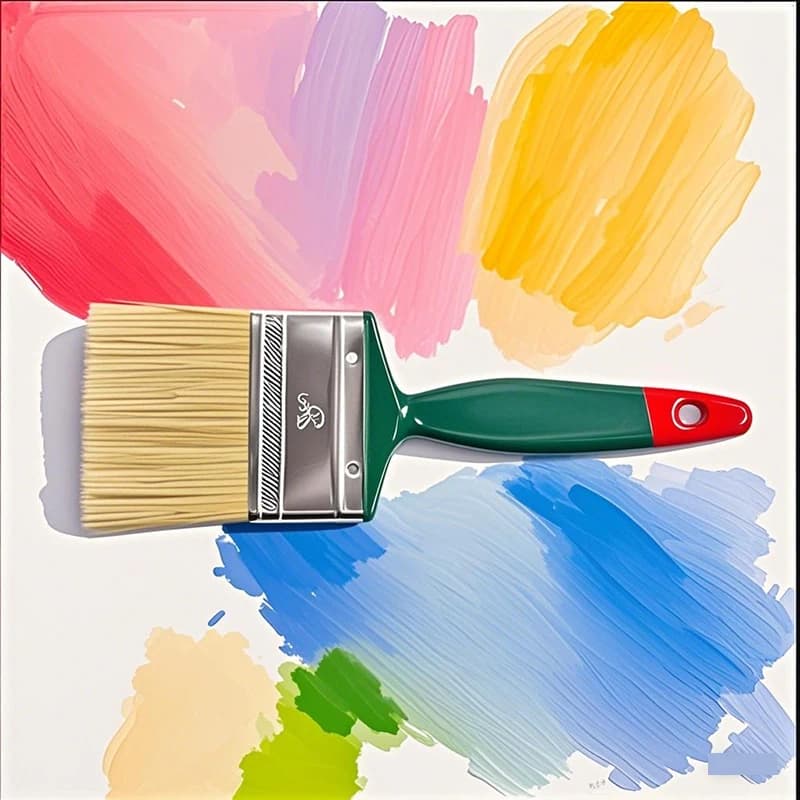 Green Plastic Handle White Bristle Brush Painting Tool Decoration Paint Latex Cleaning Barbecue Baking Painting
