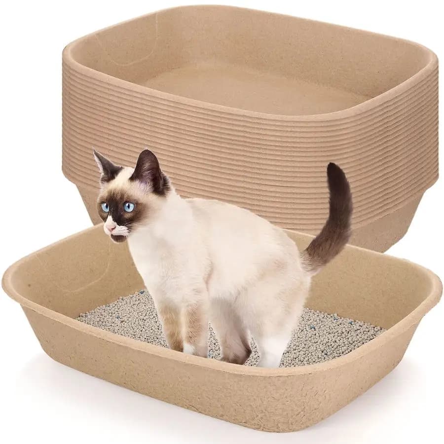20 Pezzi Lettiere Monouso per Gatti, Vassoio Igienico in Carta per Viaggi, 17.5 x 13.5 x 3.6 Pollici, per Casa e Viaggio, per Gattini, Criceti, Conigli