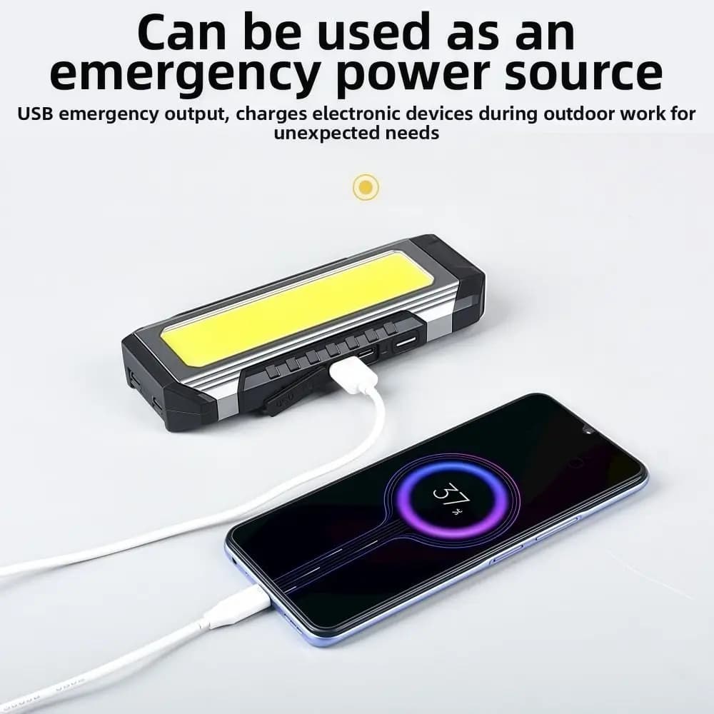 Torcia magnetica a LED 4000mAh 2×18650 COB Luce da lavoro Luce forte Torcia da campeggio impermeabile Illuminazione notturna per esterni