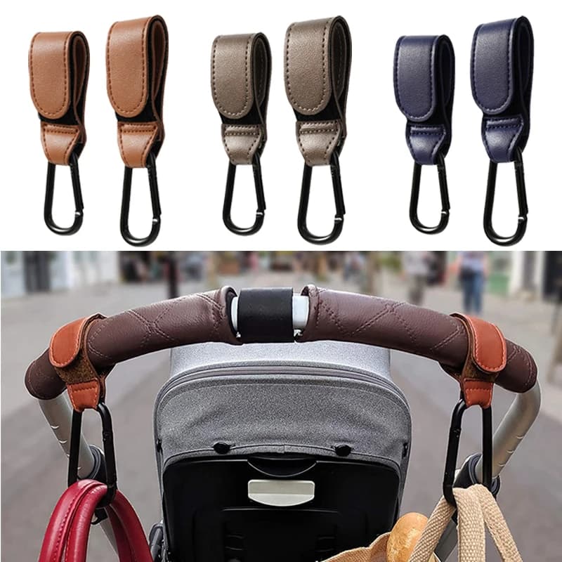 vvocci PU Leather Baby Bag Stroller Hook Pram Cart Organizer 1/2pcs 360 Degree Rotatable Hook High-quality Crochet Stroller