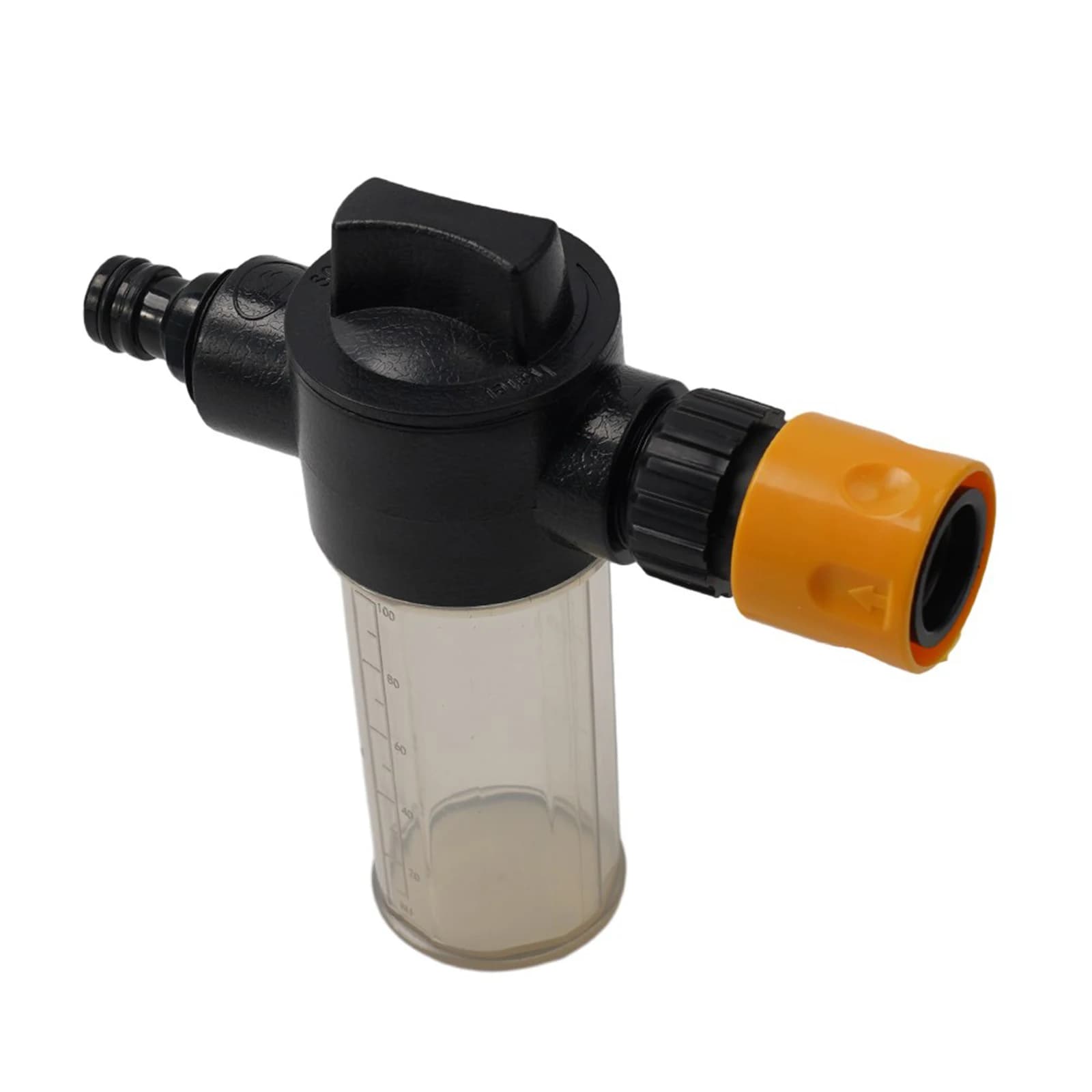 Contenitore per schiuma per autolavaggio da 100 ml per tubo da giardino, per attrezzatura con lancia, con modulazione della schiuma e interfaccia per l'ingresso diretto dell'acqua