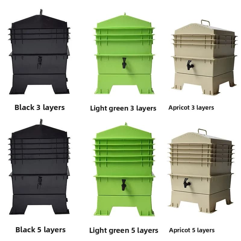 Earthworm Compost Bin Tower Kitchen Waste Homemade Fertilizer Worm Breeding Box