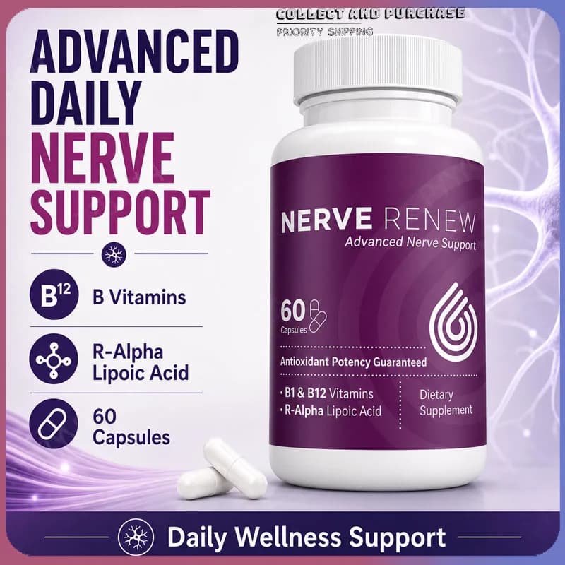 Nerve Renew Advanced Nerve Support Supplement - Natural Relief for Nerve Discomfort with R-Alpha Lipoic Acid & Vitamin B Complex