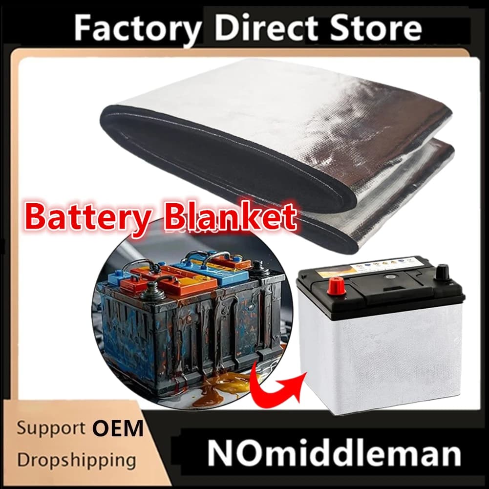Coperta Termica Ignifuga per Batterie Auto, Rimorchi e Barche, Protezione Flessibile per Batterie Marine in Inverno