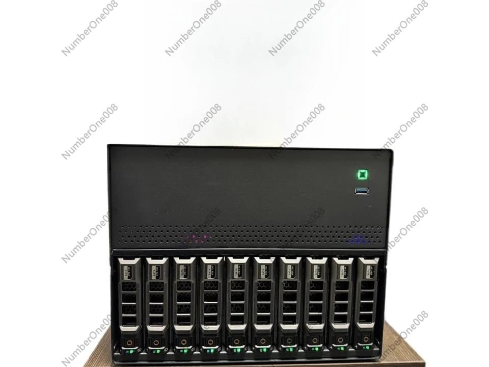 Case NAS MATX 10+2 Bay per Archiviazione di Rete Fai-da-Te, Alimentatore 1U, 4x HDD da 3,5” + 8x SSD da 2,5”, Slot PCIe Mini-ITX/MATX
