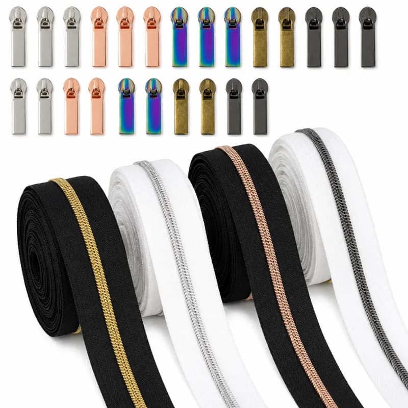 5/10M 3# 5# Nylon Zipper Tape Coil Zip Roll By The Meter Clothes Zippers Slider Bag Zips Pull Repair Kits DIY Sewing Accessories