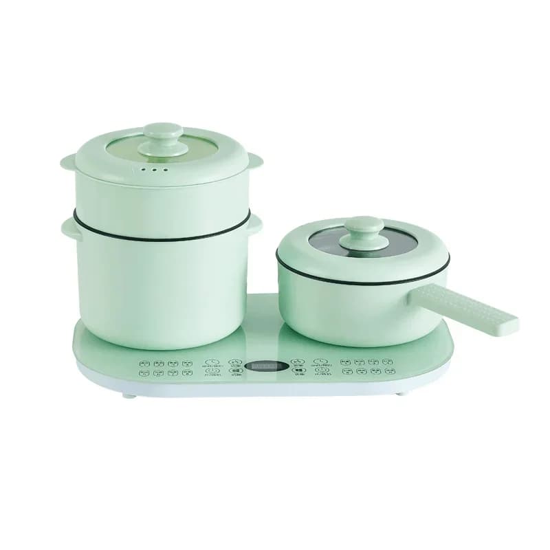 Pentola per la salute divisa Riscaldamento elettrico Pentola elettrica per uso domestico con cottura a vapore Set di padelle elettriche per pentole calde