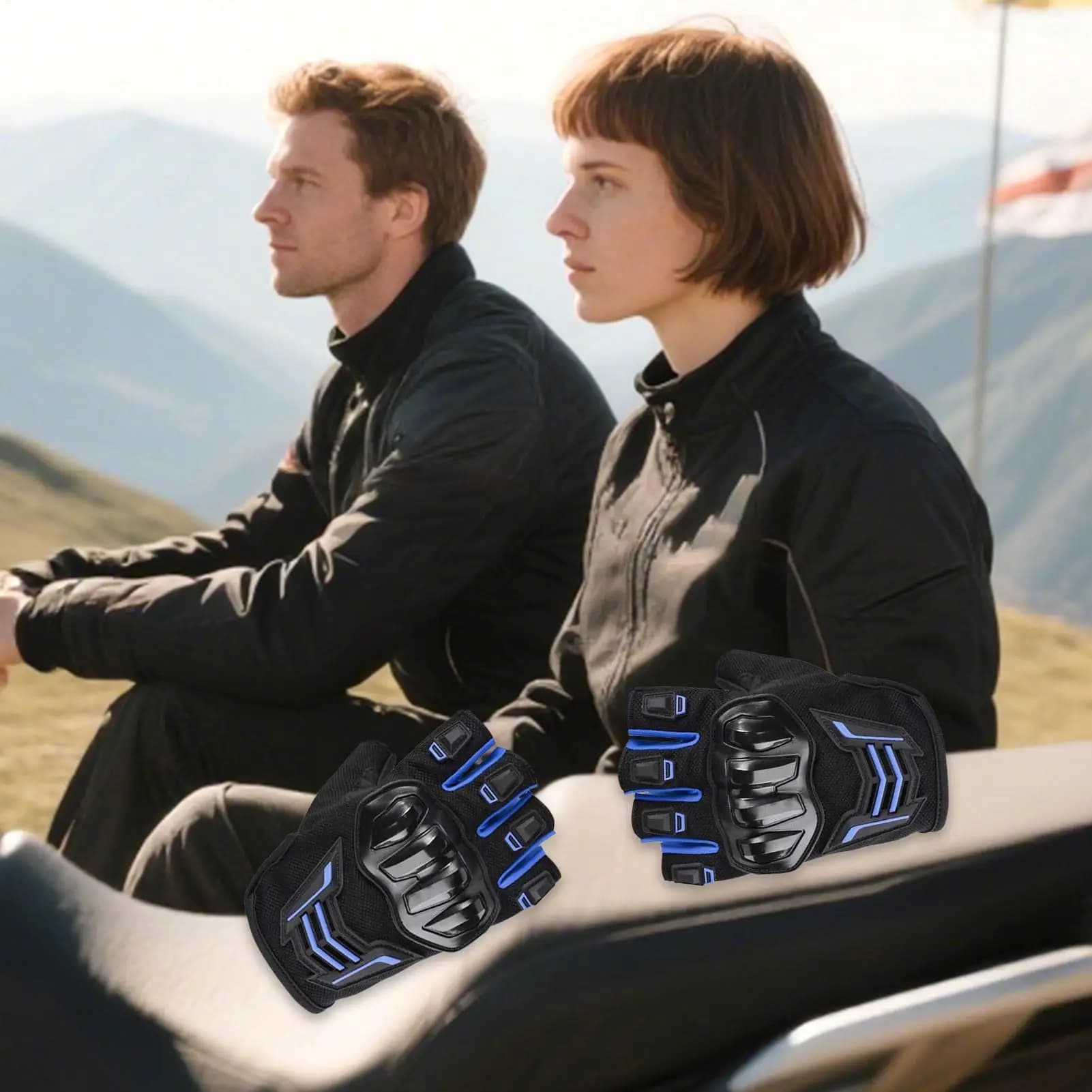 Guanti da allenamento con dita intere per uomo Guanti da motociclista Guanti touchscreen Traspirante imbottito antiscivolo per lavoro Guida Escursionismo