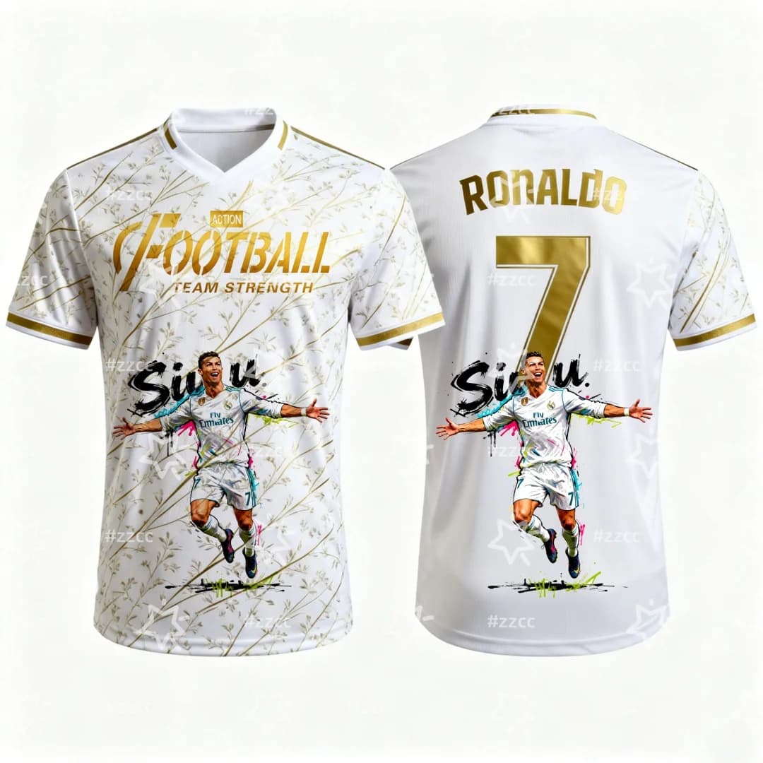 25-26 Ronaldo Competition training suit Football shirt Autumn Sport Fast drying T-shirt Men's clothing Tee Y2k Woman