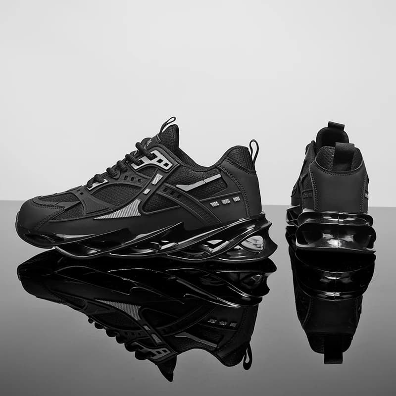 Scarpe da Corsa Nere da Uomo Traspiranti Antiscivolo Ammortizzanti Resistenti all'Usura Sneakers Sportive Casual per Uomo