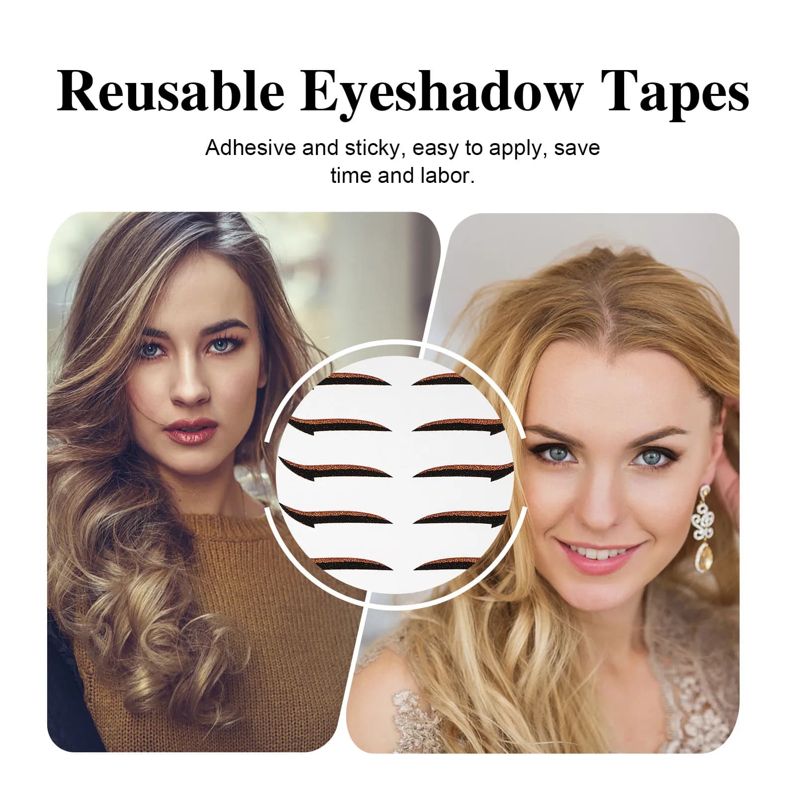 20 Paia di Adesivi per Ombretto Autoadesivi - Strisce per Eyeliner Abbinabili a Diverse Forme di Occhi