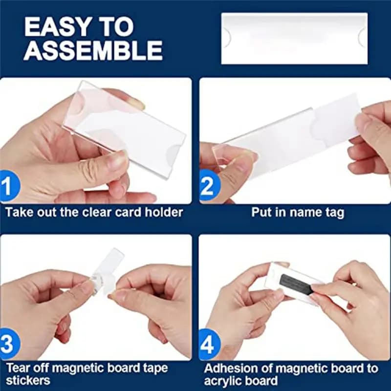 ABNQ Kit targhette magnetiche per nome, porta badge magnetiche con 3 potenti magneti, targhetta per nome aziendale/badge identificativo set da 10