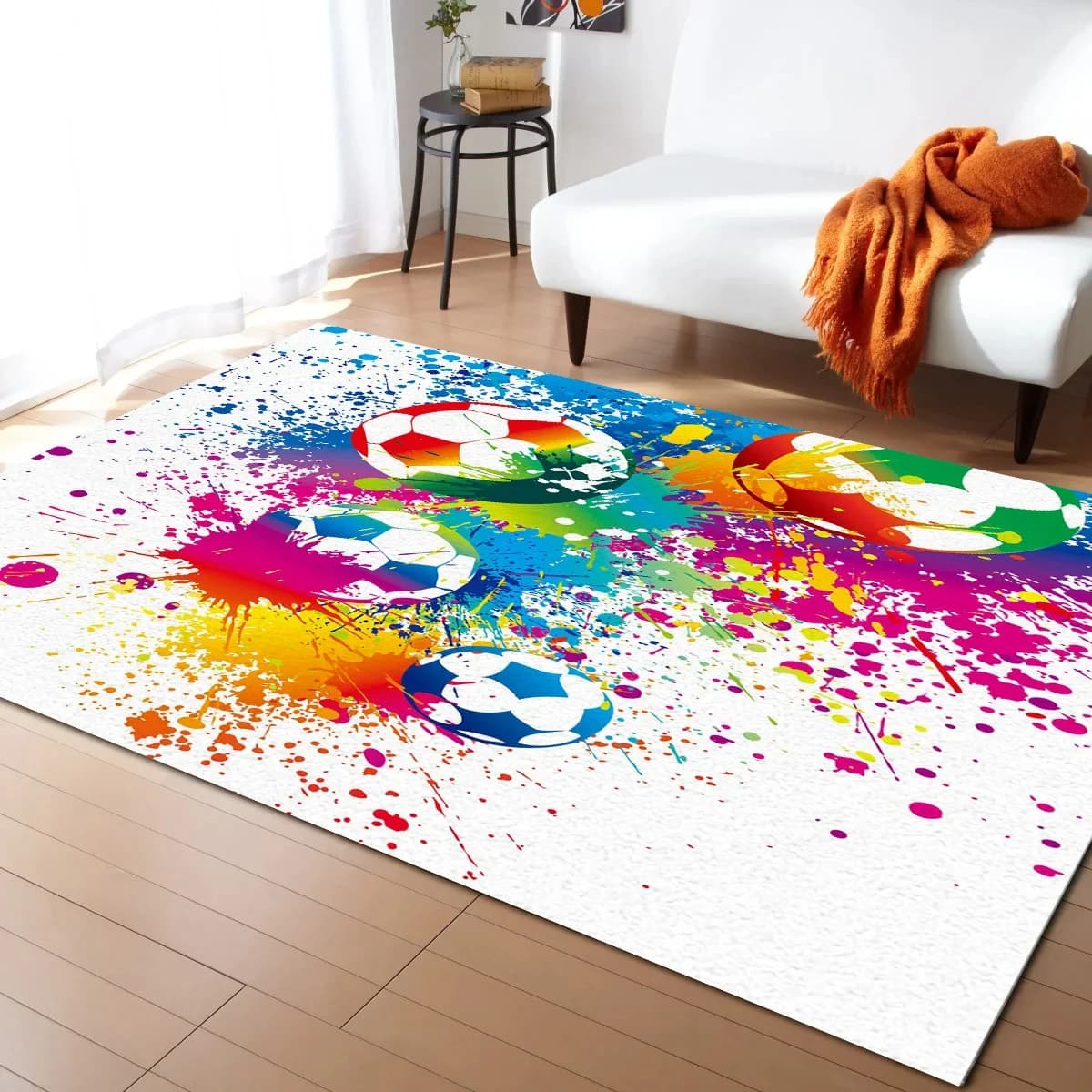 Football Carpet Ball Game Area Rug for Kids Boys Teens Playroom Soccer Doormat Sport Theme Indoor Floor Mat For Living Room Sofa