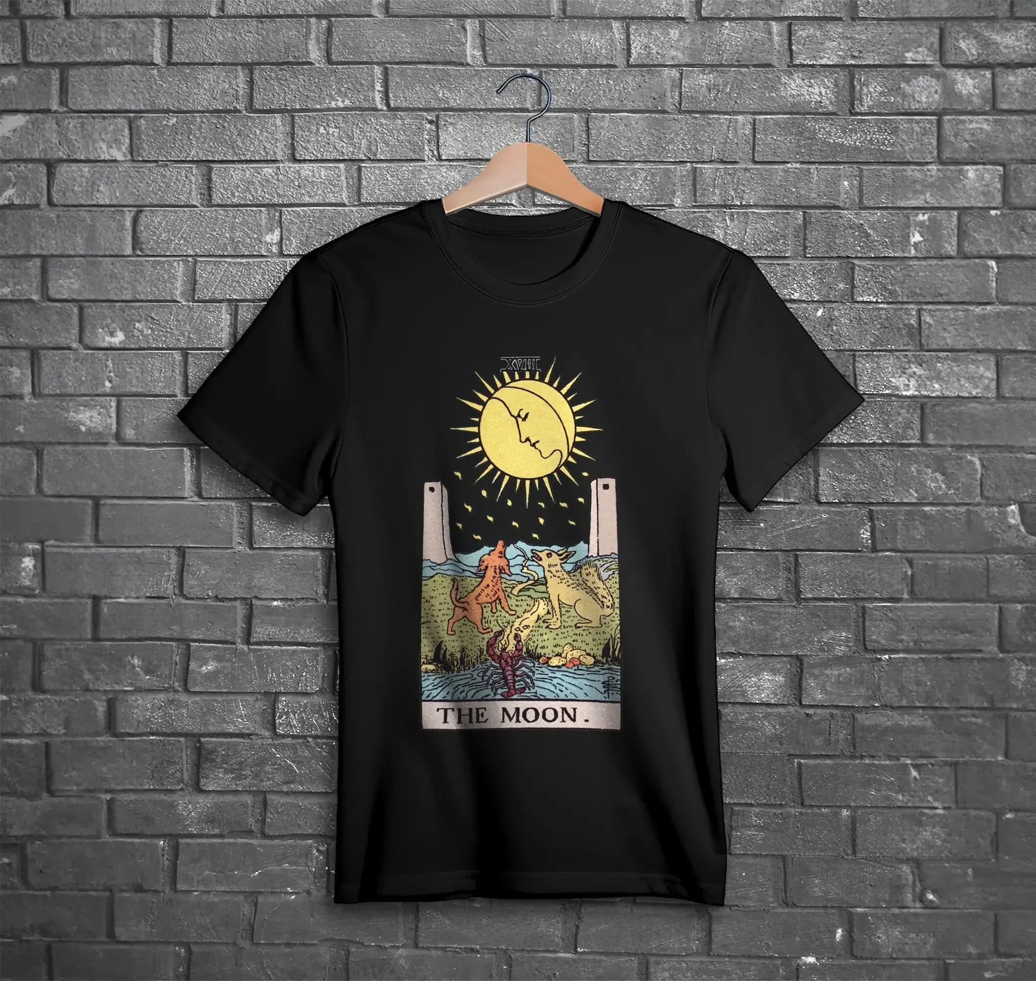 Maglietta The Moon Tarot Card Maglia stile occulto gotico Alt Witchy
